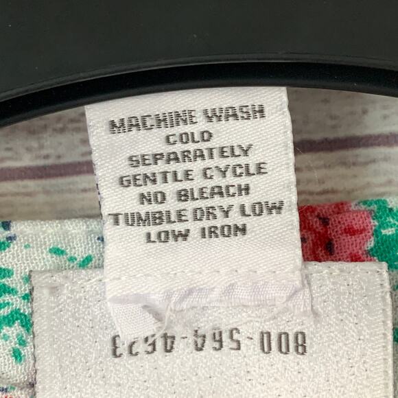 The Vermont Country Store White Floral Blouse 3/4th Sleeves Size Large - Picture 9 of 16